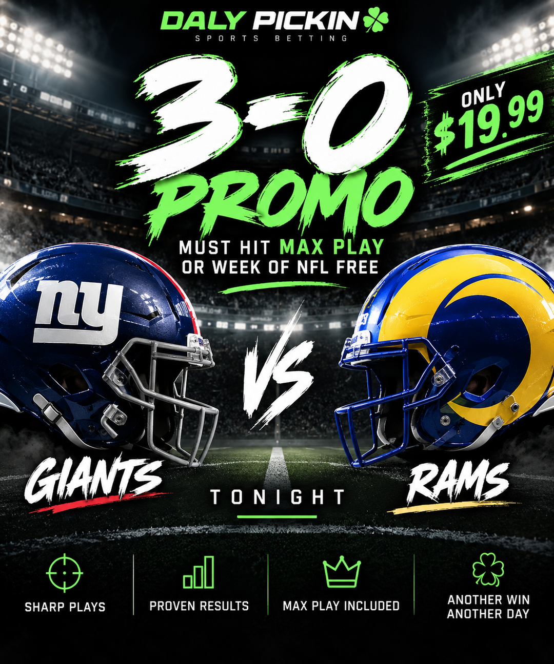 🚨 NFL 3-0 MUST HIT MAX PLAY