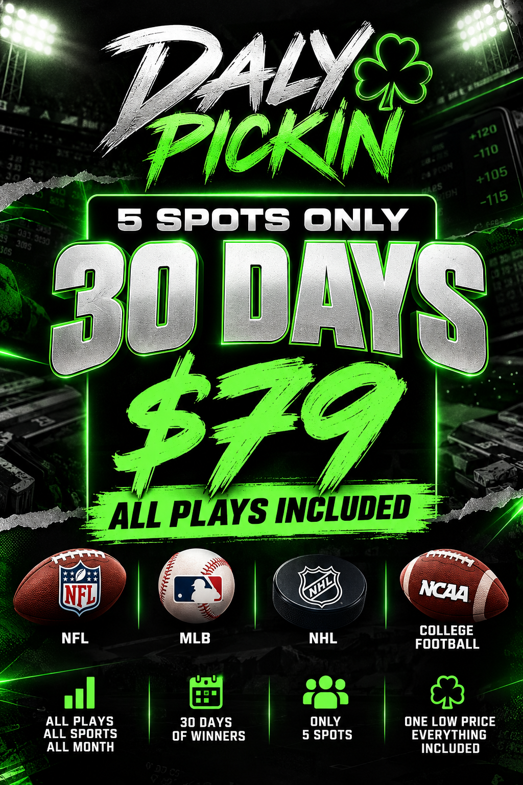 30 Days ALL PLAYS $79!